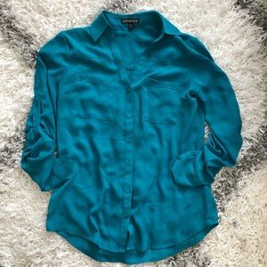 Express teal Portofino shirt size XS